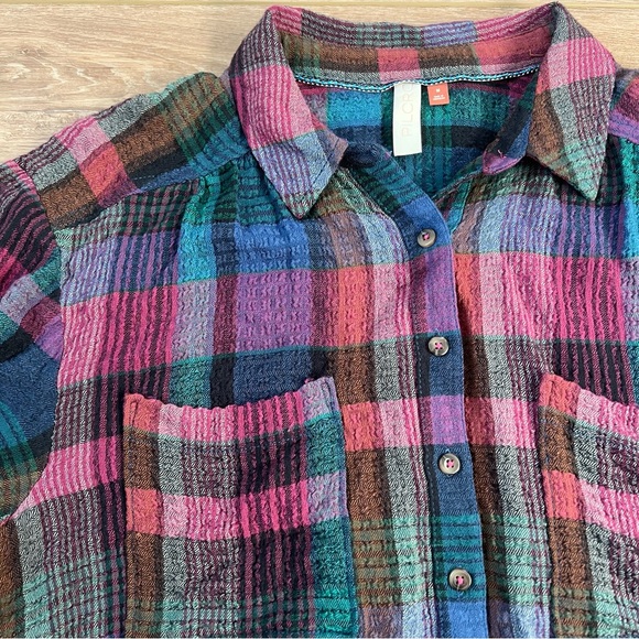 Pilcro Colorful Plaid Shirt size medium - Picture 6 of 7